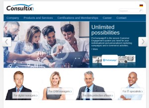 How consultix.net looks like on a tablet such as an iPad.