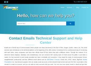 How contact-emails.com looks like on a tablet such as an iPad.