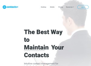How contactsplus.com looks like on a tablet such as an iPad.