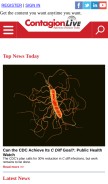 How contagionlive.com looks like on a mobile device such as an iPhone.