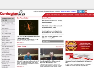 How contagionlive.com looks like on a tablet such as an iPad.