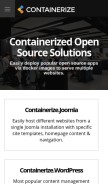 How containerize.com looks like on a mobile device such as an iPhone.