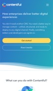 How contentful.com looks like on a mobile device such as an iPhone.