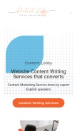 How contentlobby.com looks like on a mobile device such as an iPhone.