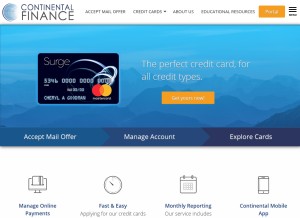 How continentalfinance.net looks like on a tablet such as an iPad.