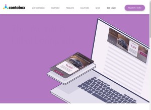 How contobox.com looks like on a tablet such as an iPad.