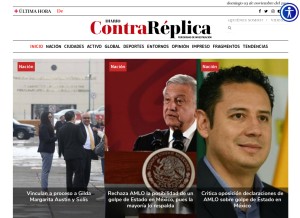 How contrareplica.mx looks like on a tablet such as an iPad.