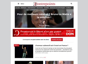 How contrepoints.org looks like on a tablet such as an iPad.