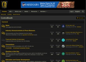 How controlbooth.com looks like on a tablet such as an iPad.