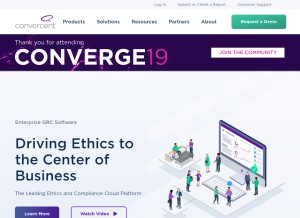 How convercent.com looks like on a tablet such as an iPad.