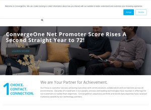 How convergeone.com looks like on a tablet such as an iPad.