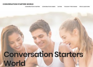 How conversationstartersworld.com looks like on a tablet such as an iPad.