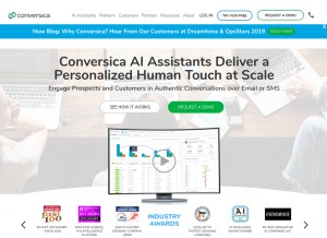 How conversica.com looks like on a tablet such as an iPad.