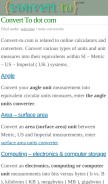 How convert-to.com looks like on a mobile device such as an iPhone.