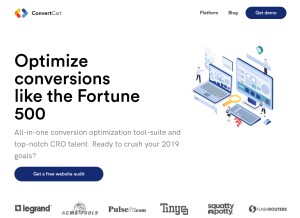 How convertcart.com looks like on a tablet such as an iPad.