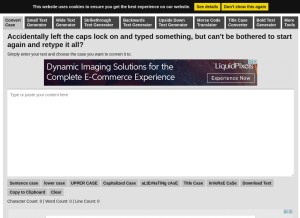 How convertcase.net looks like on a tablet such as an iPad.