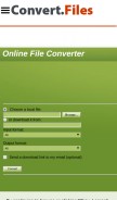 How convertfiles.com looks like on a mobile device such as an iPhone.