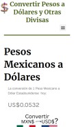 How convertirpesos.com looks like on a mobile device such as an iPhone.