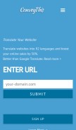 How conveythis.com looks like on a mobile device such as an iPhone.
