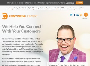 How convinceandconvert.com looks like on a tablet such as an iPad.