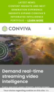 How conviva.com looks like on a mobile device such as an iPhone.