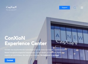 How conxion.be looks like on a tablet such as an iPad.