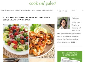 How cookeatpaleo.com looks like on a tablet such as an iPad.
