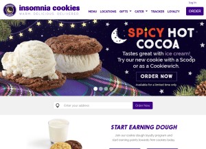 How cookie.love looks like on a tablet such as an iPad.