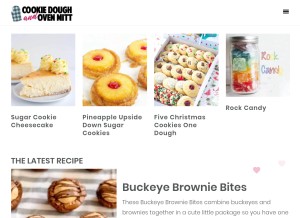 How cookiedoughandovenmitt.com looks like on a tablet such as an iPad.
