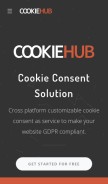 How cookiehub.com looks like on a mobile device such as an iPhone.