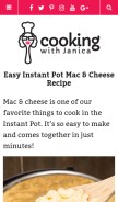 How cookingwithjanica.com looks like on a mobile device such as an iPhone.