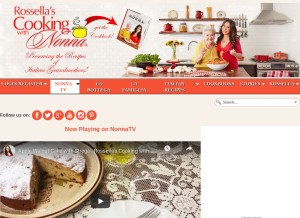 How cookingwithnonna.com looks like on a tablet such as an iPad.