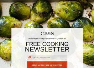 How cooksillustrated.com looks like on a tablet such as an iPad.