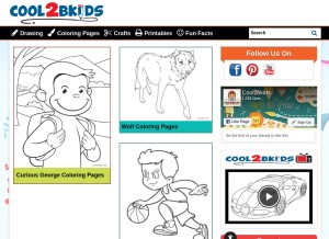 How cool2bkids.com looks like on a tablet such as an iPad.