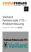 How coolefehler.de looks like on a mobile device such as an iPhone.
