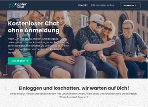 How coolerchat.de looks like on a tablet such as an iPad.