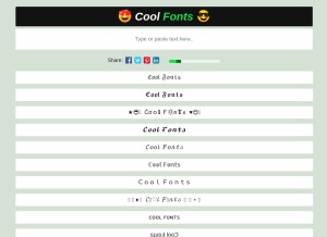 How coolfonts.cool looks like on a tablet such as an iPad.