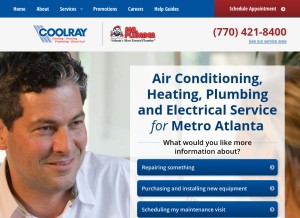 How coolray.com looks like on a tablet such as an iPad.