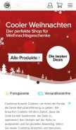 How coolshop.de looks like on a mobile device such as an iPhone.