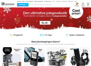 How coolshop.dk looks like on a tablet such as an iPad.