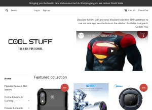 How coolstuffuk.com looks like on a tablet such as an iPad.