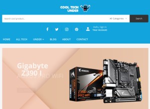 How cooltechunder.com looks like on a tablet such as an iPad.