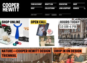 How cooperhewitt.org looks like on a tablet such as an iPad.