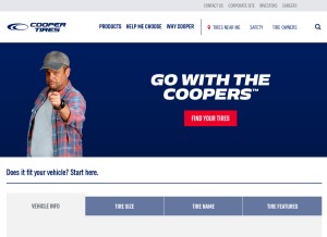 How coopertire.com looks like on a tablet such as an iPad.