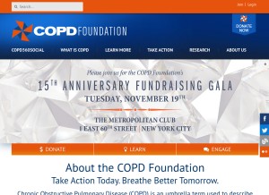 How copdfoundation.org looks like on a tablet such as an iPad.
