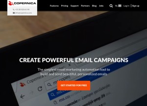 How copernica.com looks like on a tablet such as an iPad.