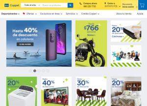 How coppel.com looks like on a tablet such as an iPad.
