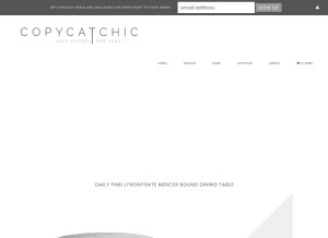 How copycatchic.com looks like on a tablet such as an iPad.