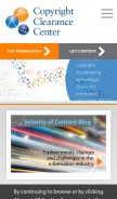 How copyright.com looks like on a mobile device such as an iPhone.