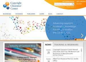 How copyright.com looks like on a tablet such as an iPad.